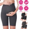 Women Maternity Shorts Seamless Pregnancy Underwear Shapewear Fitness Yoga Running Shorts High Waist Over The Belly Pants with Two Side Pockets