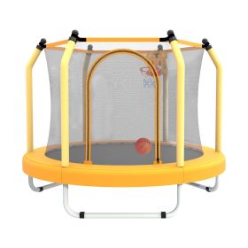 55-inch Trampoline for Kids Indoor & Outdoor Small Toddler Trampoline with Basketball Hoop (Color: as Pic)