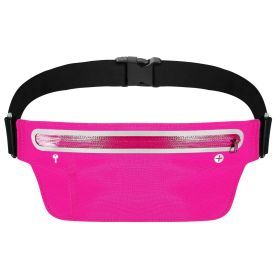 Unisex Sport Waist Pack Running Belt Bag Pouch Adjustable Bounce Free Sweat-Proof Lightweight Slim (Option: Pink) WaistBeltBag(Pink)